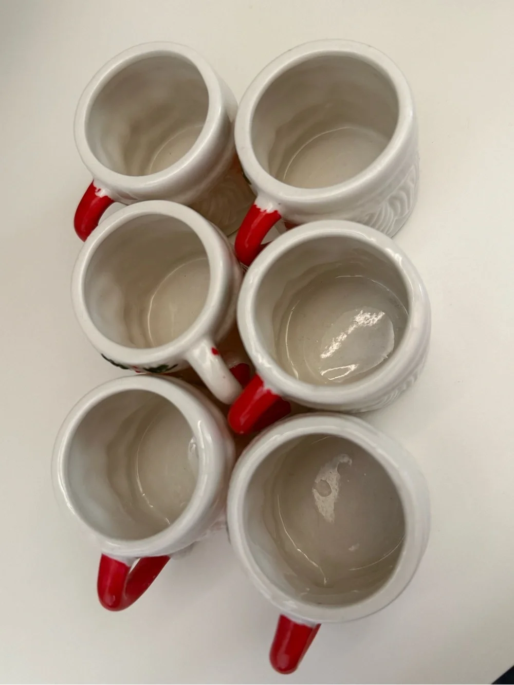 Festive Santa Face Mini Ceramic Espresso Mugs - Set of 6
